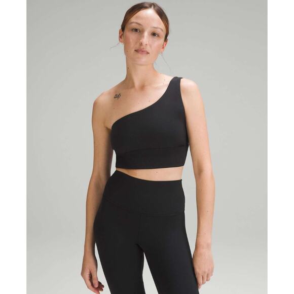 (4) $58 NWT Lululemon Align Asymmetrical Bra *Light Support, A/B Cup Black - Picture 2 of 6